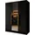WFL GROUP Drehtürenschrank Mono Lux 150 x 200 x 51 cm Schwarz