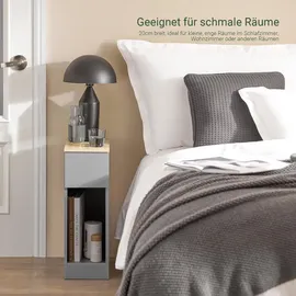 SoBuy Nachttisch mit Schublade Beistelltisch Nachtschrank Hellgrau FBT111-HG