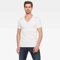 G-Star Basic, V-Neck T-Shirt 2-Pack - weiß, - Herren