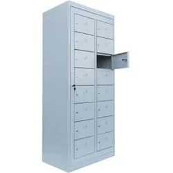 Verteilerschrank 16 Fächer Stahlschrank Schrank Postschrank Personalschrank Lichtgrau 526280
