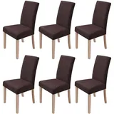 Stretch-stuhlhussen, 6er-set Abnehmbare Und Waschbare Stuhlhussen Für Moderne Esszimmer, Büros, Bankette, Hochzeitsfeiern, Stretch-stuhlhussen (dunkelbraun) - Crezuo