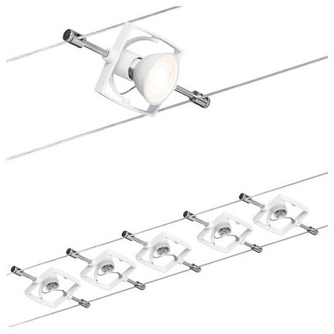 Seilsystem TECH Basisset GU5,3 max. 5x10W dimmbar 230/12V Weiß