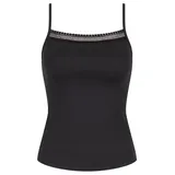 SLOGGI Damen Sloggi GO Ribbed Spaghetti Top, Black, XS - XS