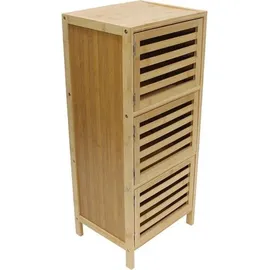 Dekoleidenschaft Beistellschrank Luftig aus Bambus, natur, 3 Türen, 77 cm hoch, schmale Kommode, Schrank, Flurkommode