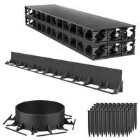 UISEBRT Flexible Rasenkante 24m Beeteinfassung mit 100 Erdanker Rasenkante Kunststoff Höhe 7,8cm, Schwarz