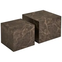 House Nordic Beistelltisch-Set 2-teilig PRAGUE, Braun - MDF