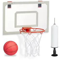 relaxdays Basketballkorb für’s Zimmer weiß, rot