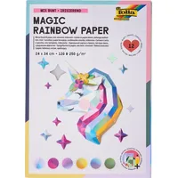 Folia Designpapier Spiegelkarton und Spiegelpapier-Mix Rainbow 12 Bogen