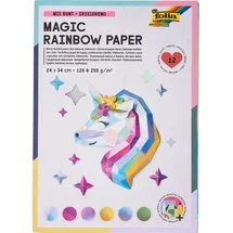 Folia Designpapier Spiegelkarton und Spiegelpapier-Mix Rainbow 12 Bogen
