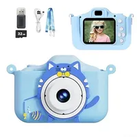 Kinder-Digitalkamera mit Dual-48-MP-Kameras, 1080p HD-Video, MP3-Player und Puzzle-Spielen zur Verbesserung des Lernens und der Kreativität, für Kinder von 3 bis 12 Jahren (Blau 32 G)