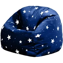 I.C.O.N. Icon Sterne Sitzsack Kinder, Dunkelblau, Gewebter-Stoff, Sitzsack mit Füllung, Bequemer Kinder Sessel, Kuschelsessel, Lese Sessel, Schlafzimmer, Kinderzimmer, Spielzimmer