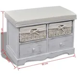 vidaXL Truhenbank Weiß 62 x 33 x 42 cm