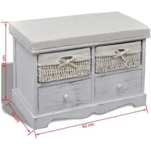 vidaXL Truhenbank Weiß 62 x 33 x 42 cm