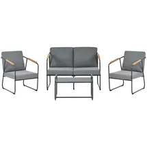 Beliani Gartensofa Set Loungeset grau/schwarz/braun