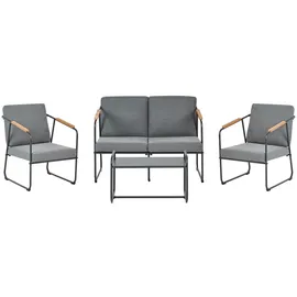 Beliani Gartensofa Set Loungeset grau/schwarz/braun