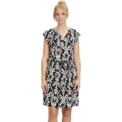 Tunikakleid CARTOON "Cartoon Tunikakleid mit Muster", Damen, Gr. 36, Normalgrößen, schwarz (schwarz, nature), Obermaterial: 100% Viskose., casual, figurumspielend kurz, V-Ausschnitt, ohne Ärmel, Kleider, Muster
