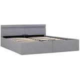 vidaXL Bett mit Bettkasten Hydraulisch LED Hellgrau Stoff 160x200 cm619372