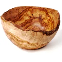 dasolivenholzbrett Große Obstschale aus Olivenholz, Naturrand 20 cm