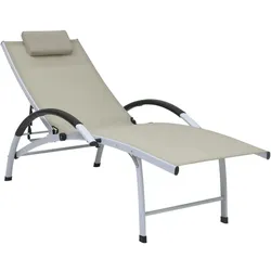 vidaXL Sonnenliege Aluminium Textilene Creme