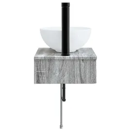 vidaXL Wandmontiertes Waschbecken Grau Sonoma 40 x 35 x 39 cm