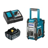 Makita MR003GZ + 1x 18V 5Ah BL1850 Akku + DC18RC Akku-Baustellenradio mit DAB+