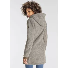POLARINO Strickmantel in beige-braun | taupe XXL