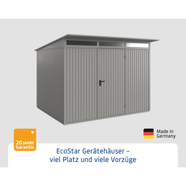 EcoStar Gerätehaus Trend-P Typ 3 graualuminium x 283 cm, Metall, Einzeltür