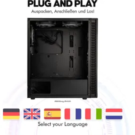 dcl24.de dcl24 High End PC AMD Ryzen 5 5500, RTX4060 8GB - 1000GB SSD, 32GB DDR4, Gamer Computer mit 6x4.2 GHz, weißer PC mit WLAN, Streamer PC Windows 11 Pro [20152]