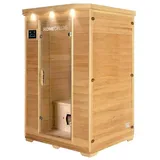 HOME DELUXE Infrarotkabine REDSUN - M, BxTxH: 120 x 105 x 190 cm, (Komplettset) 5 Infrarotstrahler, Hemlocktanne, für 2 Personen l Infrarotsauna