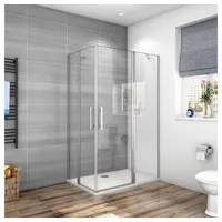 duschspa Eckdusche Duschkabine Duschtür Drehtür Schwingtür Glastür 6mm ESG Nano Glas, BxT: 120x90 cm, Einscheibensicherheitsglas, Sicherheitsglas, Set, links und rechts montierbar 120 cm x 90 cm