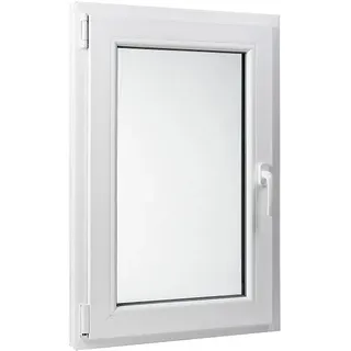 BRAVO Kunststofffenster Kunststoff Fenster Dreh/Kipp 60x90cm Anschlagrichtung Links mit Griff, (1 St) weiß