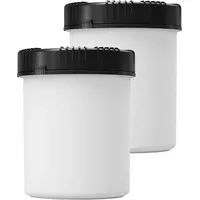 kanister-vertrieb 2er Set: 1500 ml Vorratsdose, mit Deckel, Frischhaltedose, Mehldose, Gewürzdose - Weiß/Schwarz
