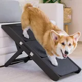 Hundetreppe für Bett & Sofa 2-in-1 Hundetreppe / Rampe - höhenverstellbare Hunderampe für Couch 18 - 50 cm - Hundetreppe für kleine Hunde - leicht zu bewegen Haustiertreppe mit Absatzplattform Schwarz