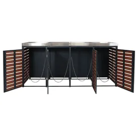 Proregal Mülltonnenverkleidung 124 x 265 x 84 cm walnuss