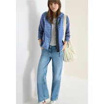 Cecil Jacke mit Strukturmix und Kapuze - Blau