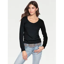 Heine Rundhalspullover Schwarz 38