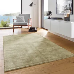 TaraCarpet Vanessa strapazierfähiger Viscoseteppich Handarbeit grün 120x170 cm