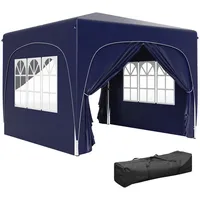 Outsunny Pavillon 3x3m, wasserabweisend Stabil Winterfest Pop-up Faltpavillon,