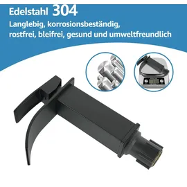 eumaty Wasserhahn Bad, Wasserfall mit Auslauf Höhe 110MM, Waschbecken Armatur Chrom Einhebelmischer, Warm und Kalt was...