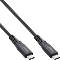 InLine InLine® USB4 Kabel, USB Typ-C Stecker/Stecker, PD 240W, 8K60Hz, TPE schwarz, 2m