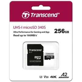 Transcend microSDXC 340S 256GB Class 10 UHS-I U3 A2