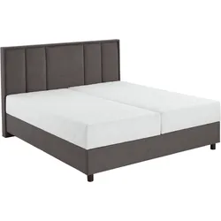 Boxbett "ARLA", grau (dunkelgrau), B:185cm L:213cm, ATLANTIC HOME COLLECTION, Komplettbetten, Boxspringbett, mit Taschen-Federkernmatratze und Bettkasten