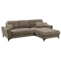 ed exciting design Carryhome Ecksofa, Textil, 3-Sitzer, Füllung: Schaumstoffflocken,Schaumstoffflocken, Ottomane links, seitenverkehrt montierbar, L-Form, cm, Liegefunktion, haustierfreundlicher Bezug, Wohnzimmer, Sofas & Couches, Wohnlandschaften, Ecksofas