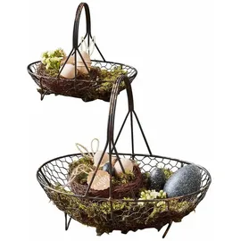 Loberon Dekokorb 2er Set Serrie  schwarz