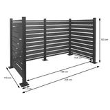 Mendler Alu Mülltonnen-Zaun HWC-K57, Mülltonnenverkleidung, Holzoptik erweiterbar 130x206x110cm ~ anthrazit