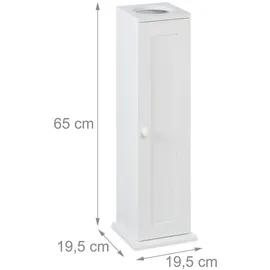Relaxdays Toilettenschrank 65 x 19,5 x 19,5 cm Weiß