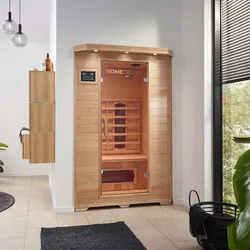 HOME DELUXE Infrarotkabine, für 2 Personen, Fronteinstieg, Keramikstrahler - beige