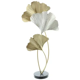 Dekoleidenschaft Metall-Blätter-Deko Ginkgo in Gold und Silber, 61 cm hoch, Moderne Baum-Blatt-Dekoration