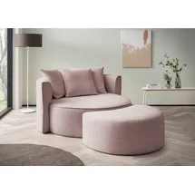 LeGer Home by Lena Gercke Rundsessel ISALIE Samt 153 x 98 x 208 cm Lila mit Hocker
