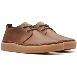 Schnürschuh CLARKS "Clarkwood Low", Herren, Gr. 42, beeswax leather, Leder, casual, Schuhe, Schnürschuh, Business Schuh mit markanter Schnürung